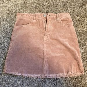 Pink Corduroy Mini Skirt
